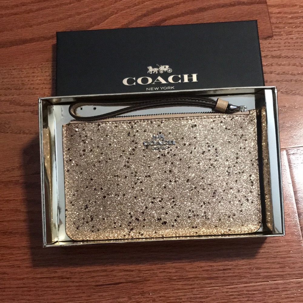 Coach Boxed Small Wristlet With Star Glitter